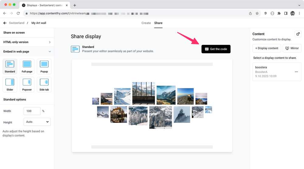 Copy contentfry embed code