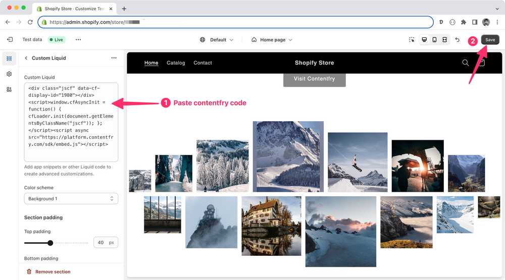Paste contentfry code